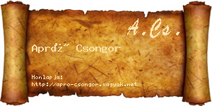 Apró Csongor névjegykártya